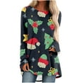 thumbnail image 2 of Chemises pour Femmes, Imprimé Décontracté de Noël, Manches Longues, Col Rond, Blouses d'Été en Solde, 2 of 5