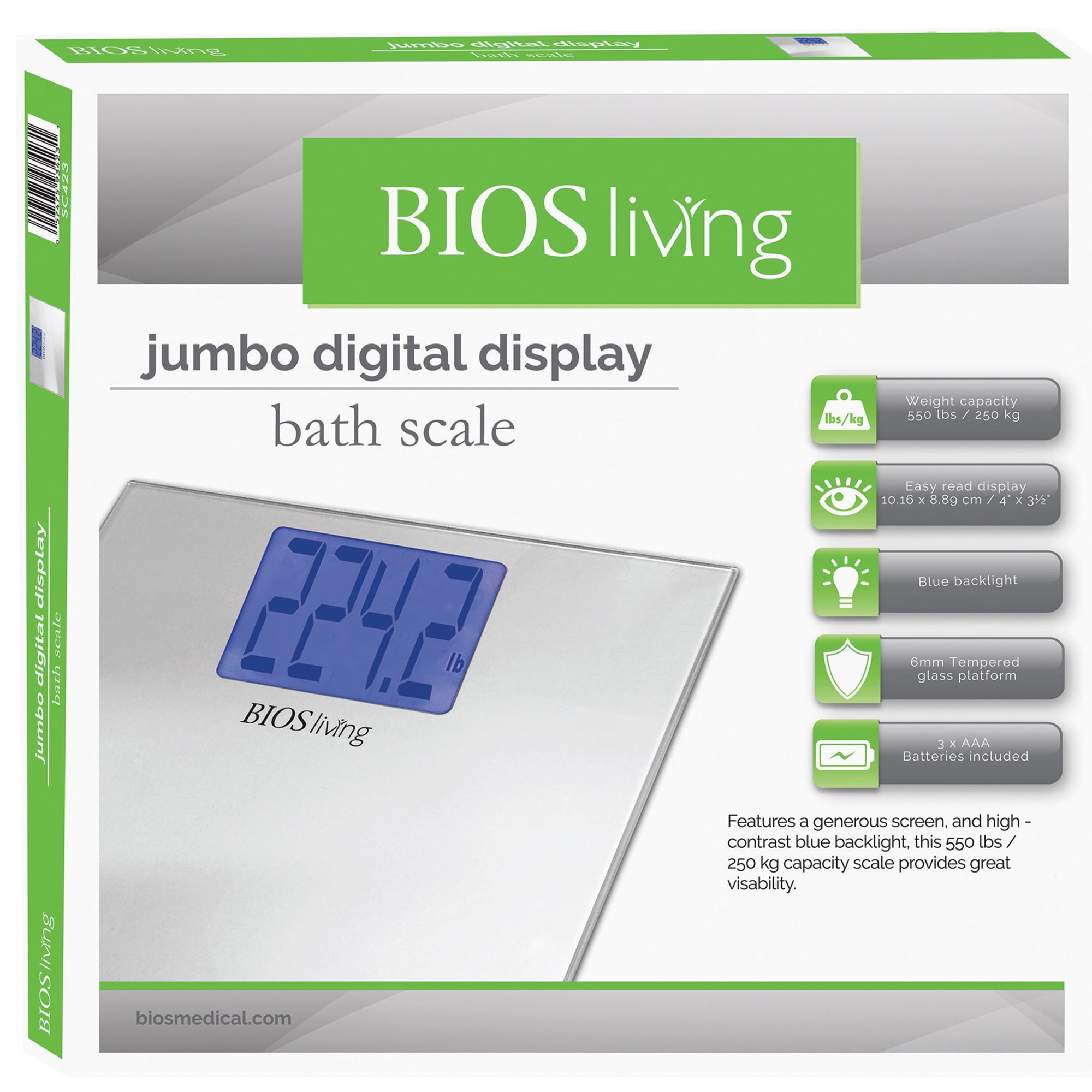 Bios Medical 396-lb Digital Black Bathroom Scale in the Bathroom Scales  department at