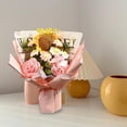 thumbnail image 3 of Ramo de flores de ganchillo, flores tejidas, decoración del Día de San Valentín, ramo tejido para cafetería, restaurante, sala de estar, cumpleaños , Rosa Macarena ramos de novia, 3 of 8