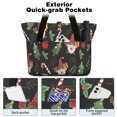 thumbnail image 2 of Tote Bag for Women - Black Christmas Gnome and Gift Pattern Shoulder Bag - Large Utility Work Duffle Bag with Zipper Handbag for Travel, Work, Sprots, 2 of 5