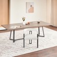 thumbnail image 3 of S-HOME Accent Armchairs in Beige with Black Metal Frame, Set of 2 Dining Room Chairs, 3 of 7