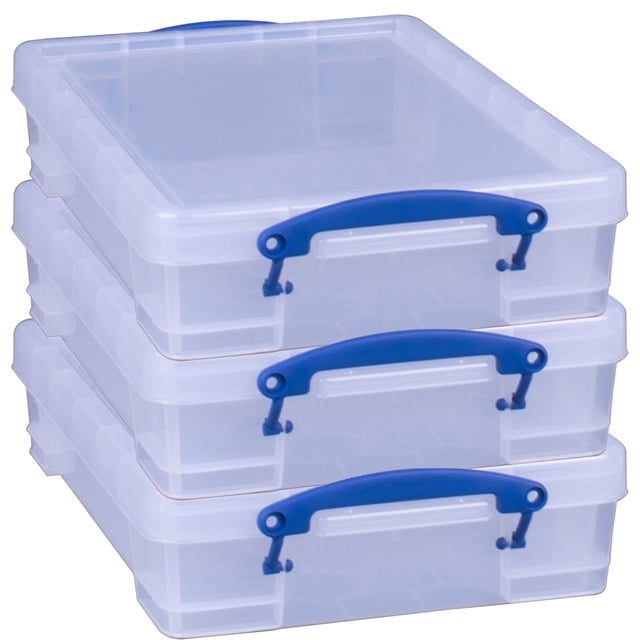 Really Useful Box 4L Storage Container w/ Lid & Clip Lock Handles (3 Pack)