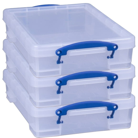 Really Useful Box 4L Storage Container w/ Lid & Clip Lock Handles (3 Pack)
