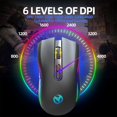 thumbnail image 4 of T69 Wireless Mouse Ergonomic RGB Luminous Wireless Silent Mouse 2.4GHz USB Cordless Mouse Adjustable DPI Rechargeable Wireless Mouse For Computer PC Laptop black, 4 of 4