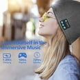 thumbnail image 2 of Morttic Bluetooth Beanie Hat with Light, Unisex LED Cap with Headphones Built-in Stereo Speakers & Mic, Christmas Gift for Men Women Dad (Grey), 2 of 6