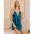 thumbnail image 4 of Ekouaer Womens Satin Tank Nightgown V Neck Sleepwear Nightdress, 4 of 7