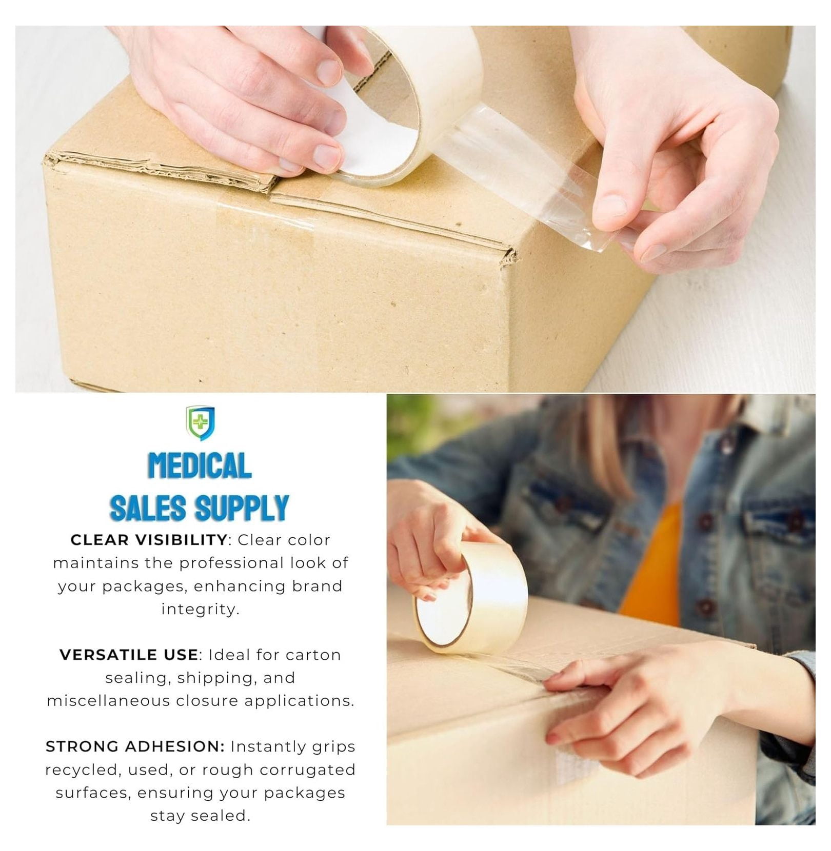 36 Rolls - 2 INCH x 110 Yards (330 ft) Clear Carton Sealing Packing Package Tape 2 MIL