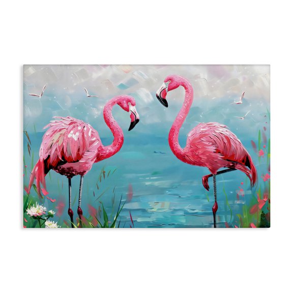 Stupell Industries Tropical Flamingo Lagoon Duo Canvas Art, 24 x 16, by LSR Design Studio