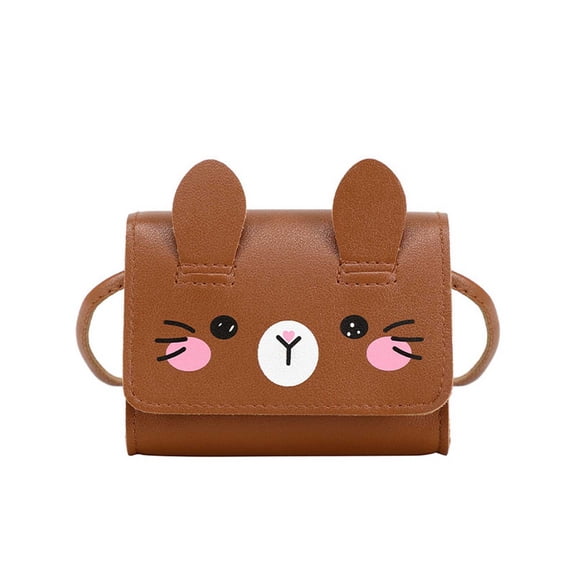 Fashionable and Cute Solid Shoulder Messenger Bag Simple Cartoon Crossbody Bag Brown One Size