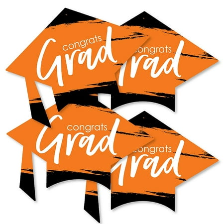 Orange Grad - Best is Yet to Come - Grad Cap Decorations DIY Orange Graduation Party Essentials - Set of