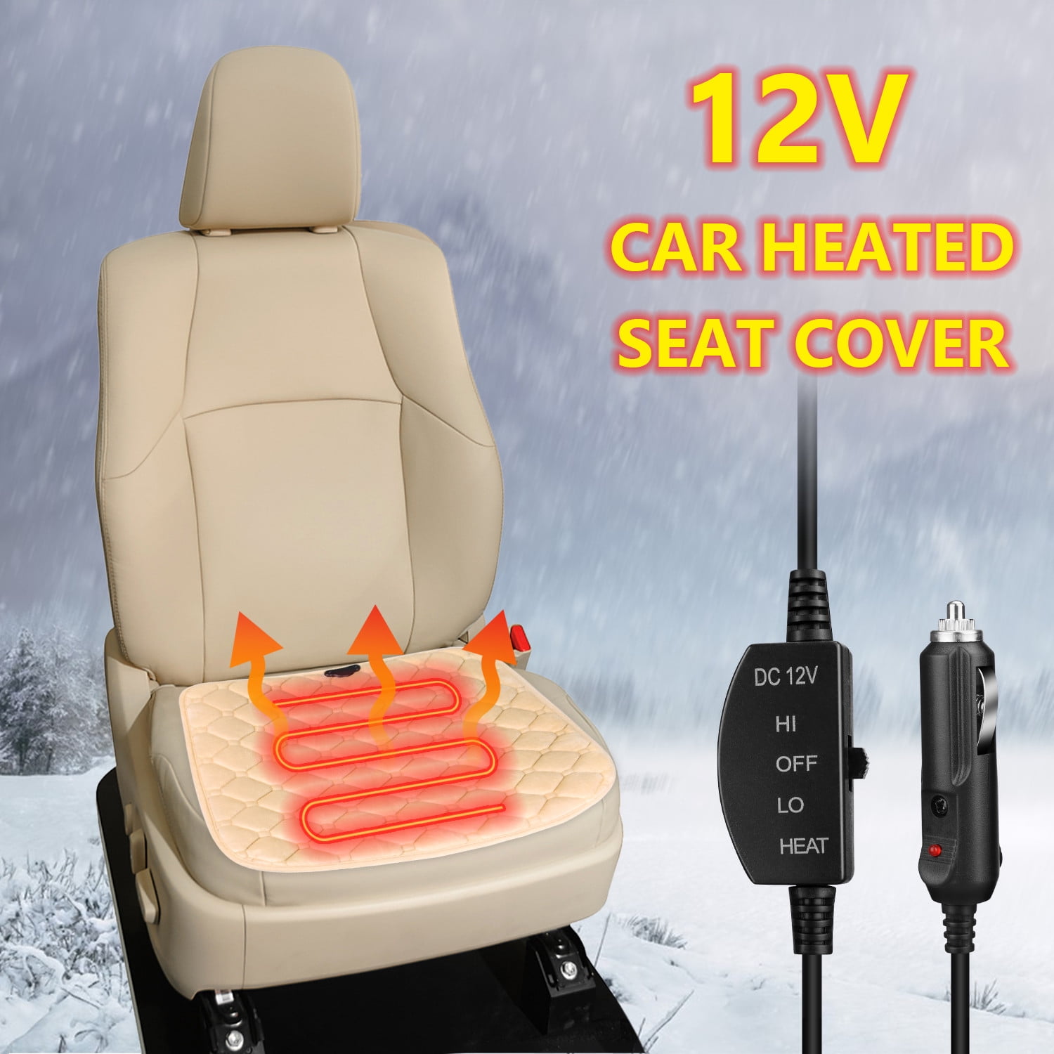 Htwon Car Heated Seat Covers Car Seat Cushion Heating Pads Keep Warm