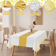 thumbnail image 4 of Mantel Desechable Blanco con Puntos Dorados para Fiestas, 4 Piezas, Rectangular 137x274cm, para Bodas Bautizos Baby Shower Cumpleaños, Impermeable Reutilizable, 4 of 4