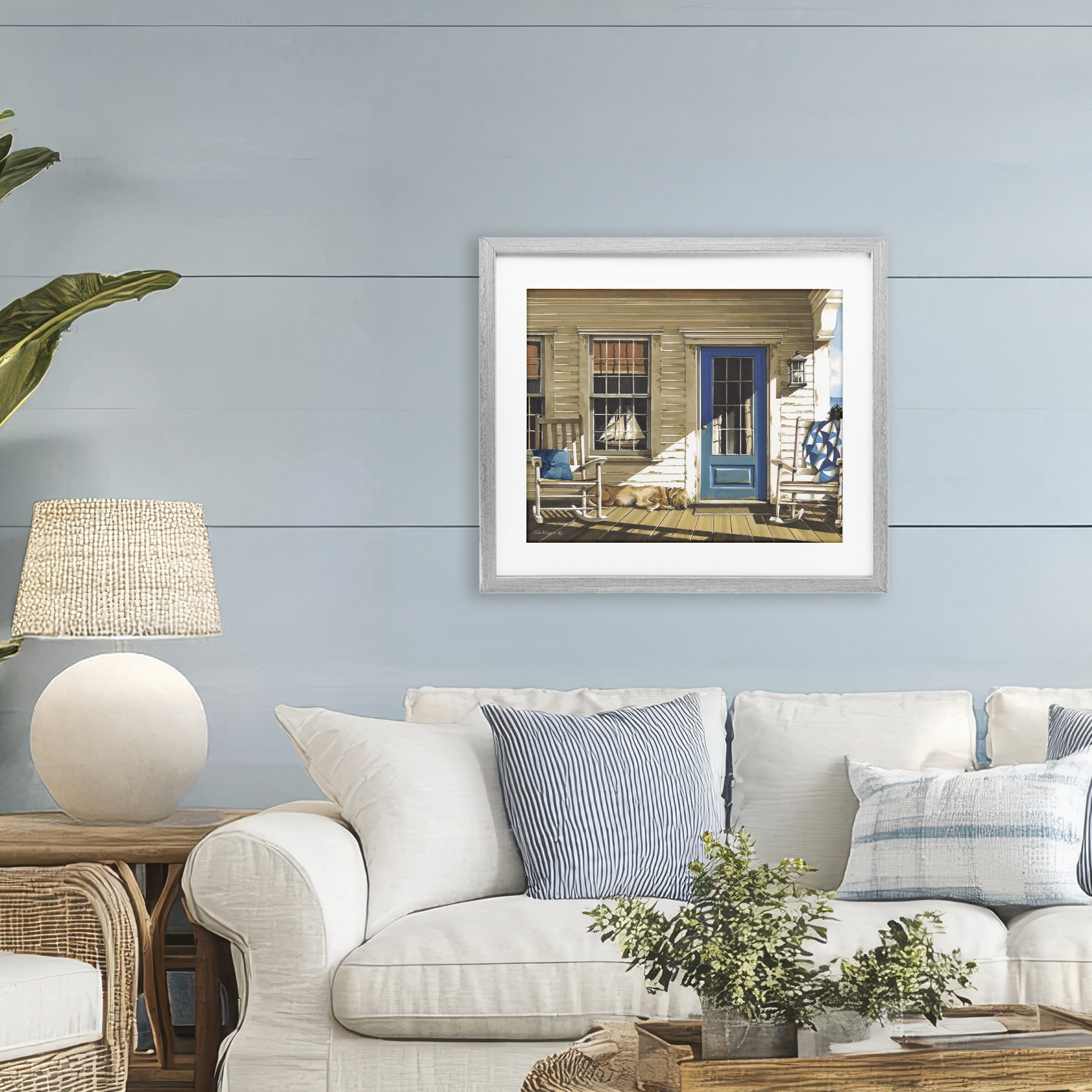 Stupell Industries Front Porch Gathering Gray Framed Print Under Glass, design by John Rossini