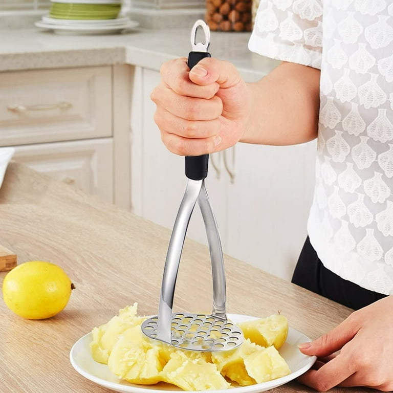  Joyoldelf Heavy Duty Stainless Steel Potato Masher,  Professional Integrated Masher Kitchen Tool & Food Masher/Potato Smasher  with Silicone Handle, Perfect for Bean, Vegetable, Fruits, Avocado, Meat:  Home & Kitchen