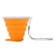 thumbnail image 1 of Vaso de agua plegable de 270 ml, de silicona de grado alimenticio, pequeño, portátil, para acampar, con tapa, para viajes, oficina, exteriores, color naranja, 1 of 14