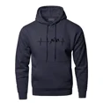 thumbnail image 3 of Sudadera con capucha de manga larga para hombre, ropa deportiva con latido de corazón de montaña, color negro y gris, otoño, 3 of 5