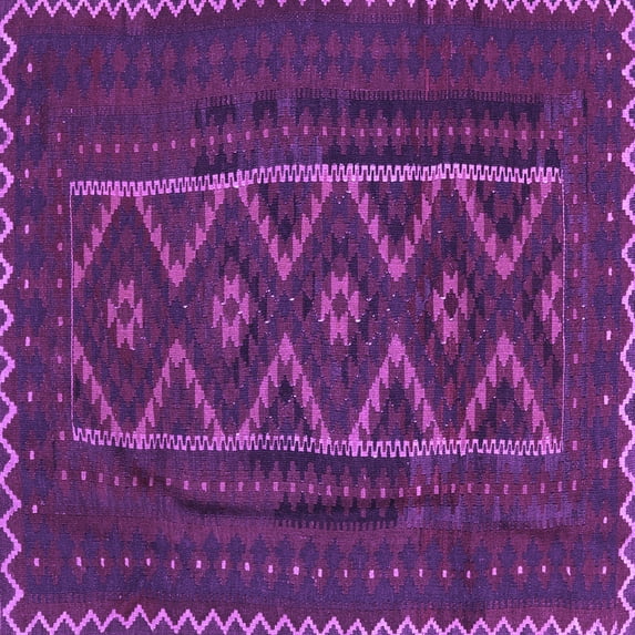Ahgly Company Indoor Square Southwestern Purple Country Area Rugs, 3' Square