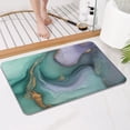 thumbnail image 4 of Green Purple Gold Marble Pattern Bathroom Rugs Mat,Non Slip Microfiber Bathroom Rug,Rubber Backing,Soft Bathroom Mats for Bathroom Floor,Tub and Shower,17x27in(43x68cm), 4 of 5