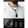 thumbnail image 3 of FaithHeart Braided Leather Cord Necklace for Men Women Stainless Steel Snap Clasp, 2MM Waterproof Black Woven Wax Rope Chain for Pendant Jewelry Gift for Dad Father's Day, 3 of 11