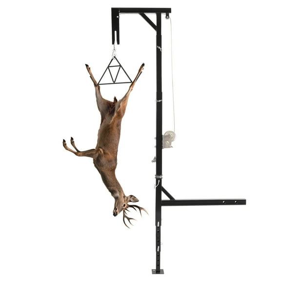 Game Hoist 400lb Hitch Mount Deer Hanger w/ Winch Gambrel Lift-360 Degree Swivel