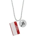 thumbnail image 1 of Delight Jewelry Acrylic Red "Hello" Name Tag Silvertone Script Initial Disc - M - Charm Necklace, 20"+3", 1 of 4