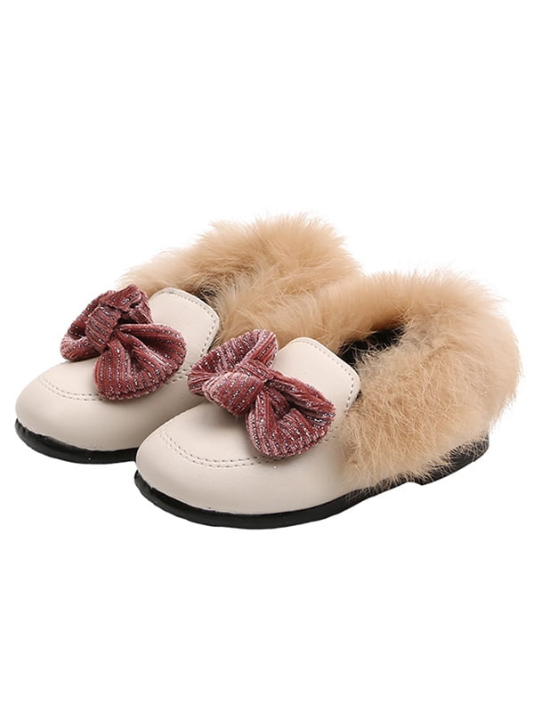 kids fur loafers