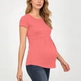 thumbnail image 4 of Gamivast Maternity Shirts for Women Scoop Neck Empire Waist Pleated Fit Tops Soft Stretchy Comfortable Short Sleeve Blouse Pregnancy Casual Daily outfits, 4 of 9