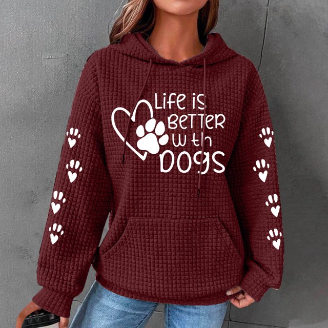 DPTALR Femmes Imprimé Col Rond Manches Longues Desserrer Sweat-Shirt Unique Tops Pull-Over Blouse