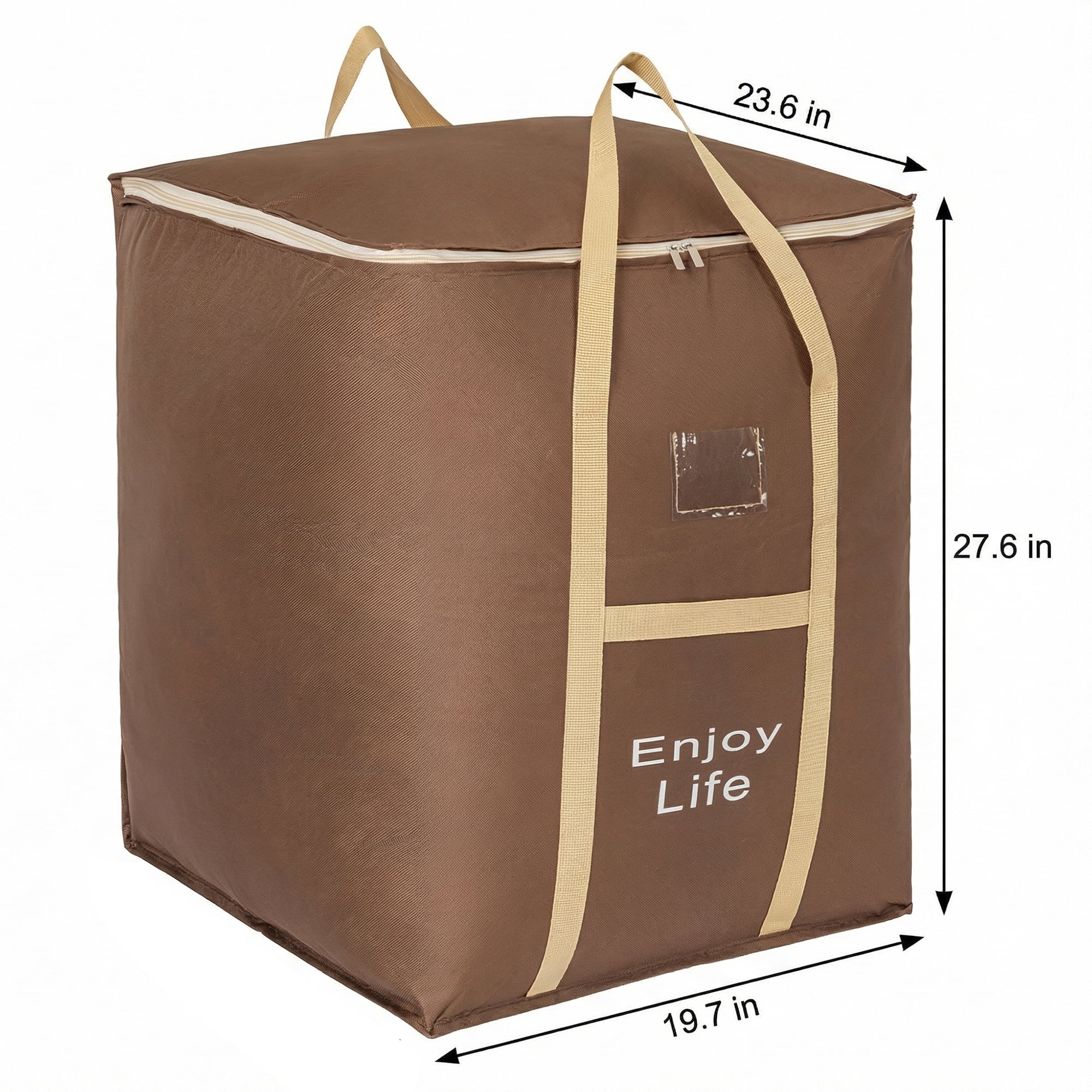 Unique Bargains Foldable Storage Bags for Storing Clothing Brown 19.7"x23.6"x27.6"