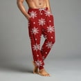 thumbnail image 4 of Wutalume Men's Drawstring Pocket Cuffed Casual Pants with Christmas Print, Soft Home Sleep Pants for Lounge, Holiday Wear, and Comfortable Relaxation,Red M, 4 of 7