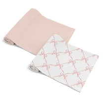 Sweet Jojo Designs Ballerina and Ballet Bows Girl 2 Pack 100% Cotton Muslin Baby Swaddle Receiving Blankets