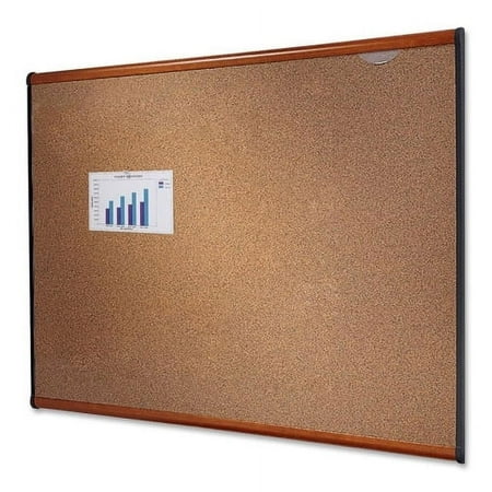 Quartet Prestige Bulletin Board 48" Height x 72" Width - Brown Cork Surface - Self-healing, Durable - Light Cherry Frame - 1 Each