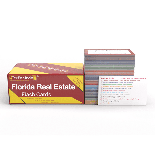 Florida Real Estate Exam Prep Study Cards 2023 and 2024 Review and