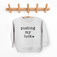 thumbnail image 2 of Bump and Beyond Designs Boys and Girls Funny St. Patrick's Day Shirt, Pushing my Luck Sweatshirt (Heather Grey 3T), 2 of 5