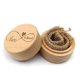 thumbnail image 1 of Caja de madera rústica para anillos de boda, grabada, redonda, para guardar anillos de compromiso y exhibir en ceremonias de propuesta., 1 of 3