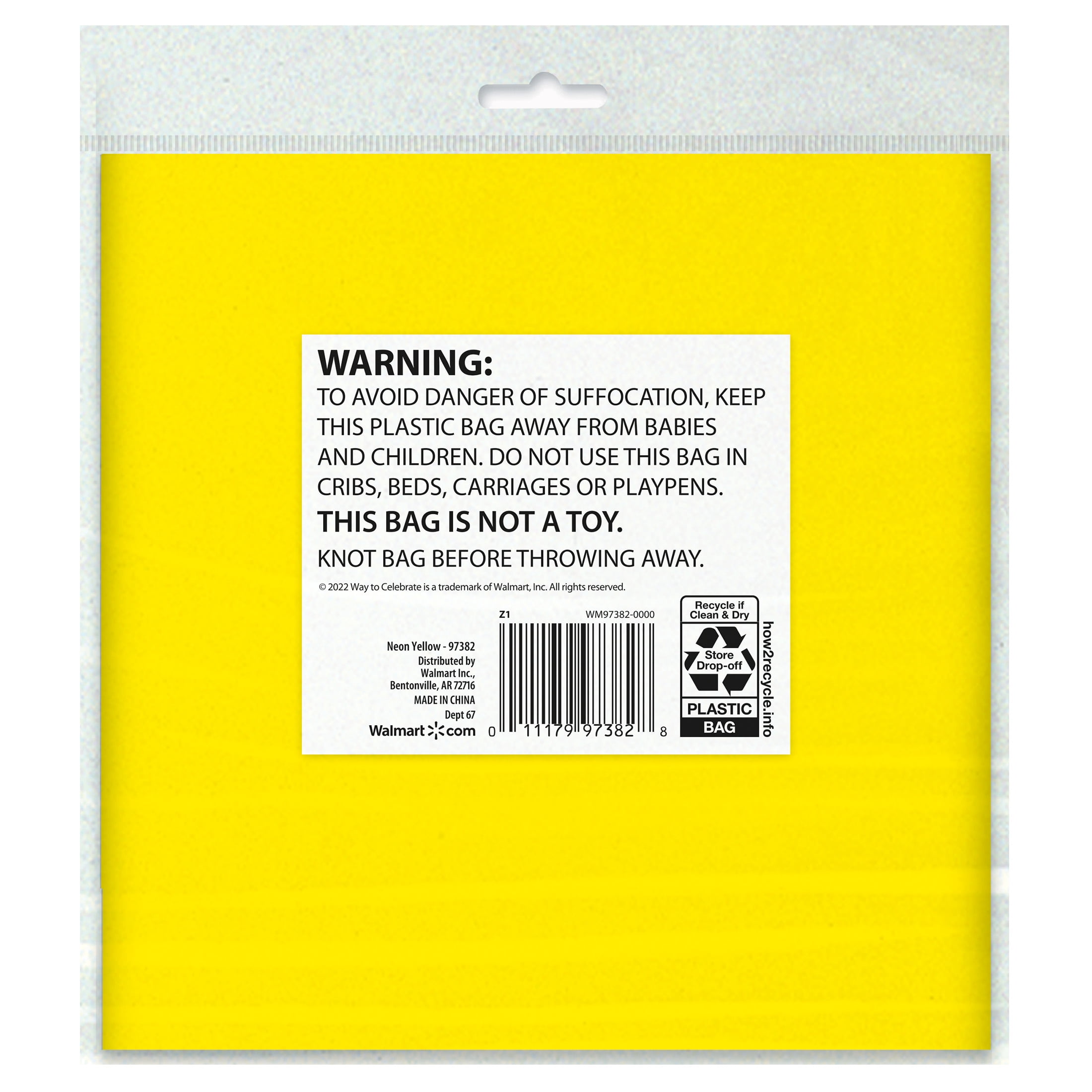 1CT 54 IN x 108IN Yellow Rectangular Plastic Table Covers by Way To Celebrate