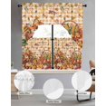 thumbnail image 2 of Plaid Pumpkins Fall Swag Kitchen Curtains Sets for Windows 24 Inch Length, Harvest Thanksgiving Botanical Leaves Short Window Curtain Panels Swags Valances and Tiers 3 Piece Set for Cafe/Dining Room, 2 of 5