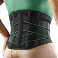 thumbnail image 1 of Lumbar Support Belt for Men Women, Back Brace with 5 Stays, Breathable Anti-Slip Waist Support for Work, 1 of 7