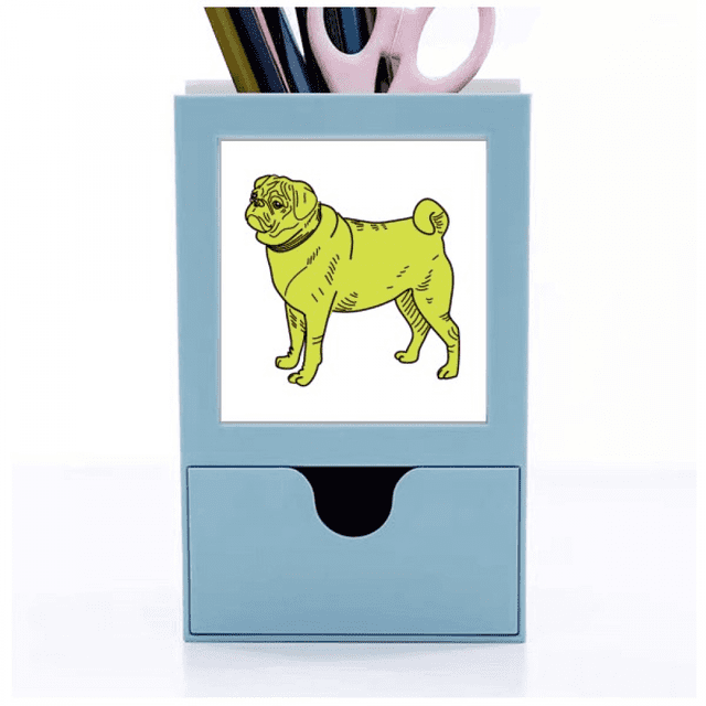 Ilustración de dibujos animados patrón perro amarillo Tarjeta de clip de pluma del gestor de suministros de oficina
