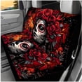 thumbnail image 3 of Binienty 14 PCS Car Seat Covers Full Set Day of The Death Auto Seat Covers With Matching Steering Wheel Cover Headrest Armerst Pad Automotive Interior Accessories for Women Girly Halloween Car Decor, 3 of 8