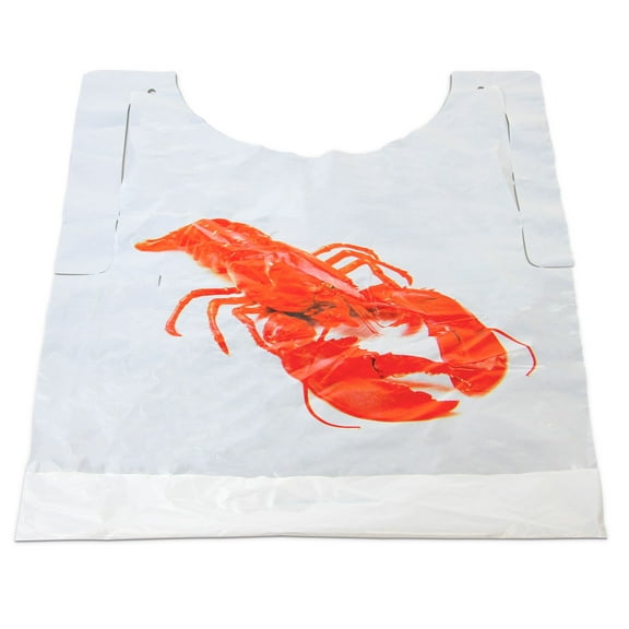 [500 Pack] Disposable 20 Inch Adult Poly Lobster Bibs to Protect Clothes, for Crab Feasts, Seafood Restaurants, Crawfish Parties and Special Events