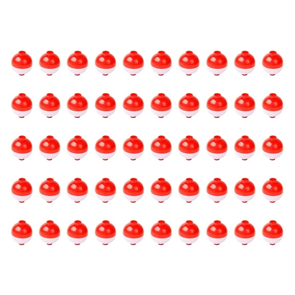 Zootealy 50pcs Fishing Bobbers 0.75 inch Snap on Float Red and White Bobbers Push Button Round Buoy Floats Fishing Tackle