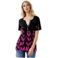 thumbnail image 5 of HAPIMO Women' Plus Size Elegant Blouses V-Neck Tees Casual Loose Flowy Summer Tops for Women Flower Print Tops Fashion Clothes Dressy Tunic Hot Pink L, 5 of 9