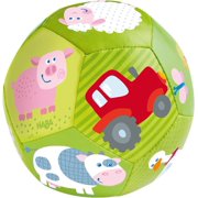 HABA 4.5" Baby Ball On The Farm Tummy Time and Sensory Play Favorite to Encourage Crawling and Gross Motor Skills for Babies 6 Months and Up