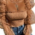thumbnail image 2 of Diconna Haut de Mode pour Femme Coupe Ajustée Manches Longues à Pois en Maille Court, 2 of 3