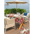 thumbnail image 4 of Outdoor Tablecloth with Umbrella Hole and Zipper, Cardinal Bird Rectangle Table Cloth 60x120 Inch Waterproof Tablecloth, Pine Cones Poinsettia Berry Floral Beige Picnic Table Cover for Patio Camping, 4 of 7