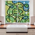 thumbnail image 2 of Ambesonne Cartoon Kitchen Curtains, Aerial Coastal Suburbs, 55"x39", Multicolor, 2 of 3
