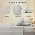 thumbnail image 4 of Split Bed Sheet Set 5 Pieces (1 Flat, 2 Fitted Sheet, 2 Pillow Covers) - 100% Egyptian Cotton - 1000 Thread Count Deep Pocket up to 18" Mattress Size Split California King Color Silver Grey Solid, 4 of 5
