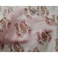 thumbnail image 4 of oneOone Silk Tabby Fabric Leaves|Floral & Peacock Block Print Fabric BTY 42 Inch Wide, 4 of 4