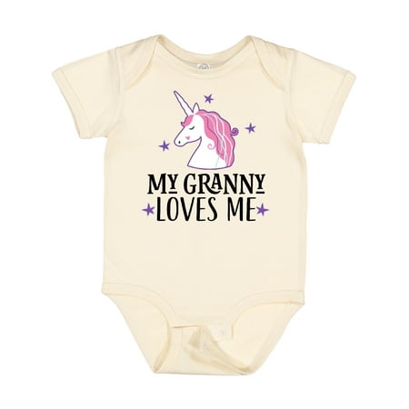 

Inktastic My Granny Loves Me Unicorn Girls Baby Bodysuit